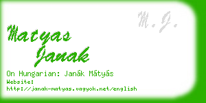 matyas janak business card